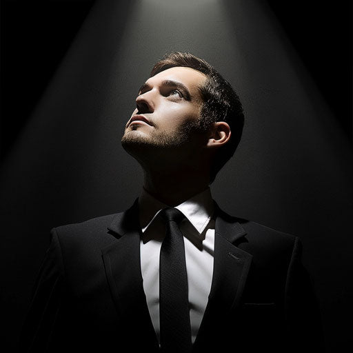 Businessman in the spotlight, center of attention