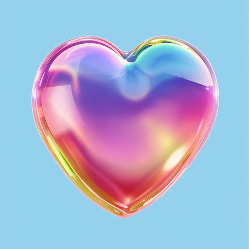 Cute heart clipart with random color background