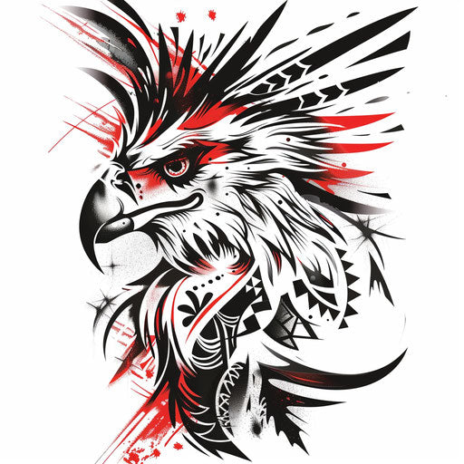 Bold flat tattoo sketch of a Mexican eagle