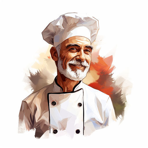 Chef clipart in the style of Oil painting