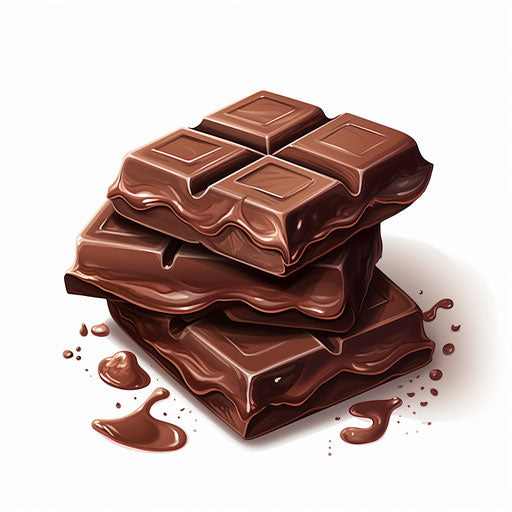 Chocolate clipart in the style of Chiaroscuro Art, on a white background
