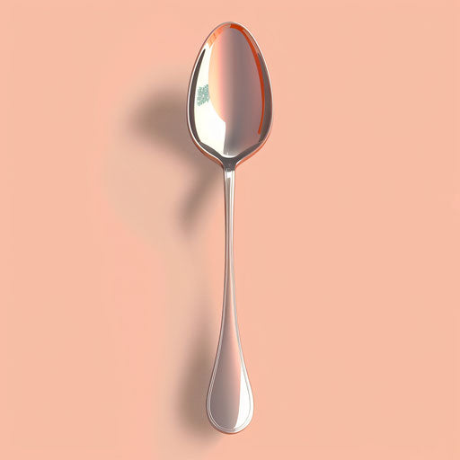 Realistic Spoon Artwork on Pastel Peach Background with Luminosity