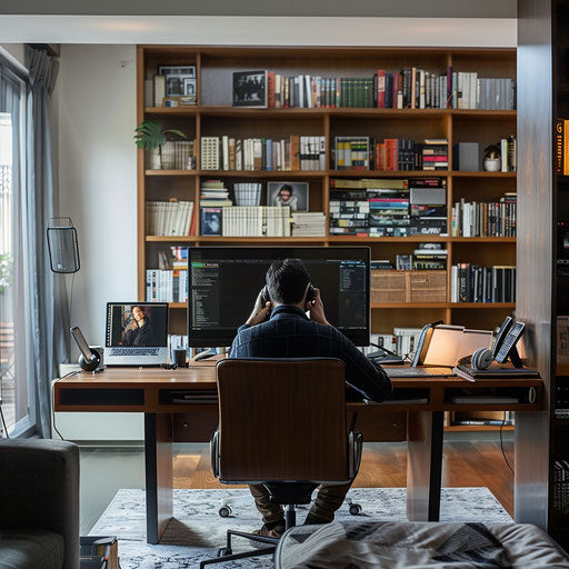 Video call in a modern home office