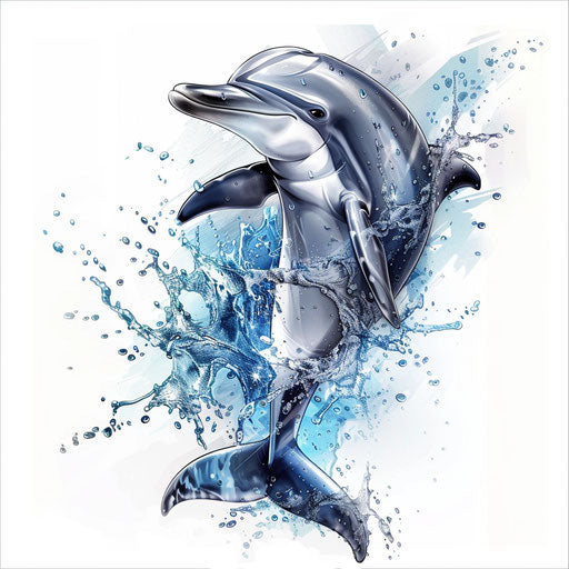 Hyper-realistic dolphin tattoo on white background