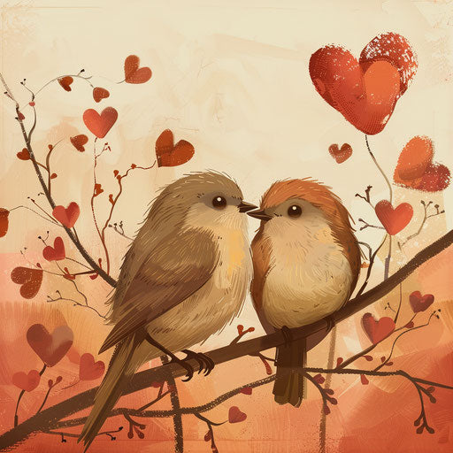 Lovebirds on the branch
