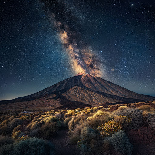 Teide, Canary Islands under a clear starry sky