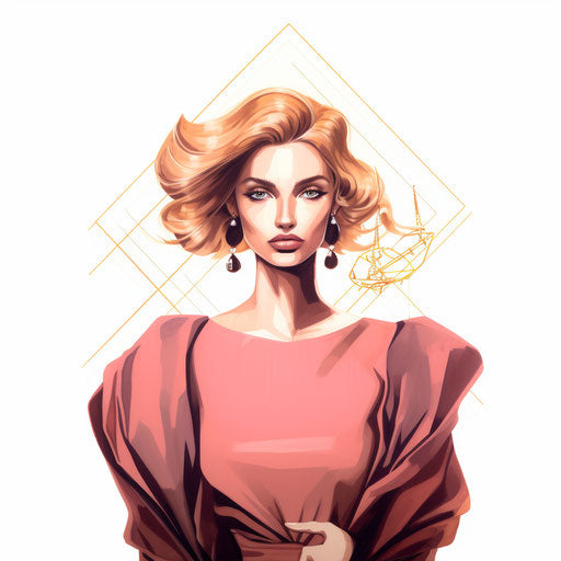 Elegant woman in simplified drawing