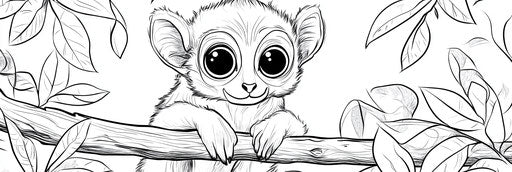 Very simple lemur coloring page 3:1