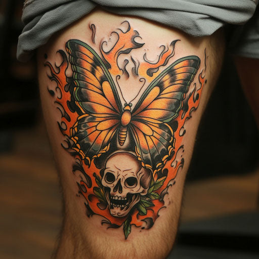 Butterfly Tattoo Men Tattoo Vector Art