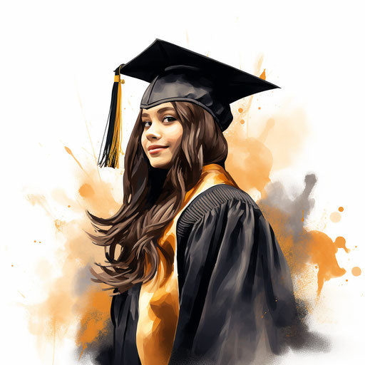 2024 graduation clipart in the style of Chiaroscuro Art, on white background