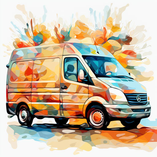 Van Gogh inspired clipart in Impressionistic style