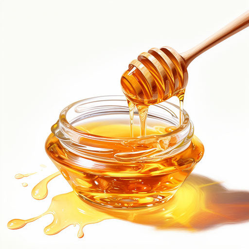 Honey illustration in the style of Impressionistic Art, on white background