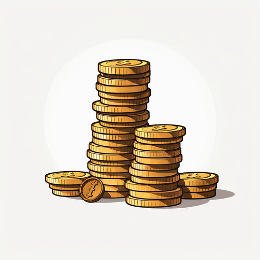 Money illustration in Minimalist style, on white background