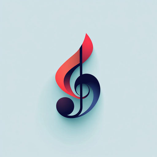 Professional music logo with abstract musical note and elegant typography