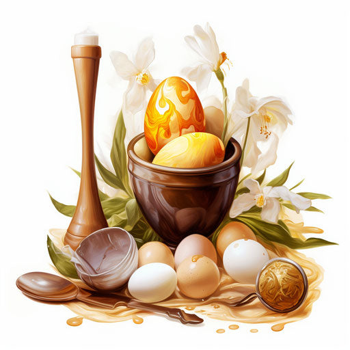 Religious Easter illustration in the style of an oil painting, on a white background