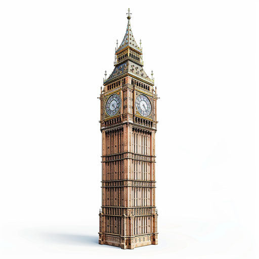 Realistic illustration of Big Ben on white background