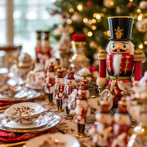 Nutcracker themed tea party with miniature figures
