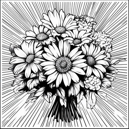 Comic book style flower bouquet, Mike Zeck, dynamic