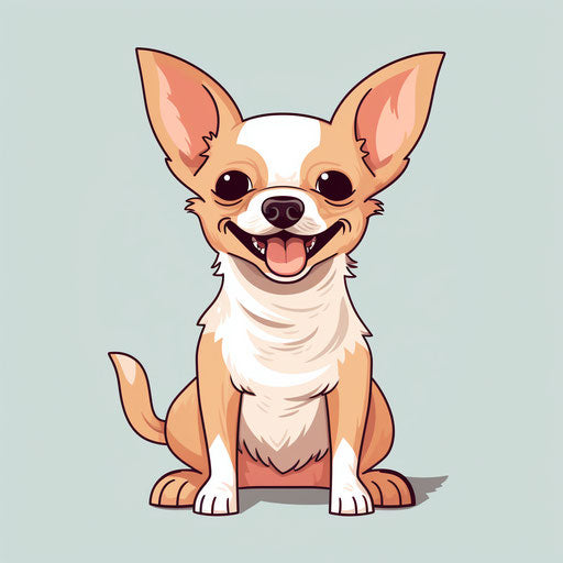 Happy chihuahua in minimalist low-res style