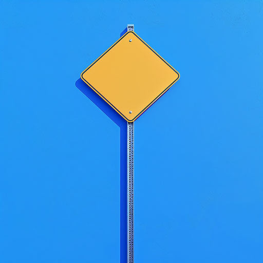Realistic street sign on vibrant royal blue background