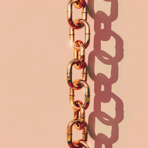 Chain clipart in photo realistic style with a flat random background