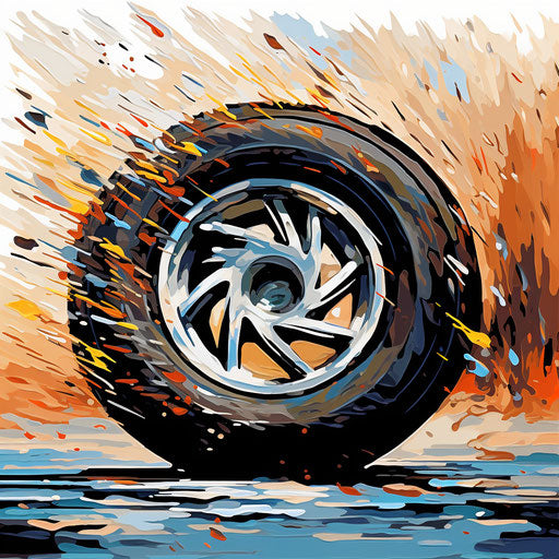 Impressionistic Art: tire clipart on white background
