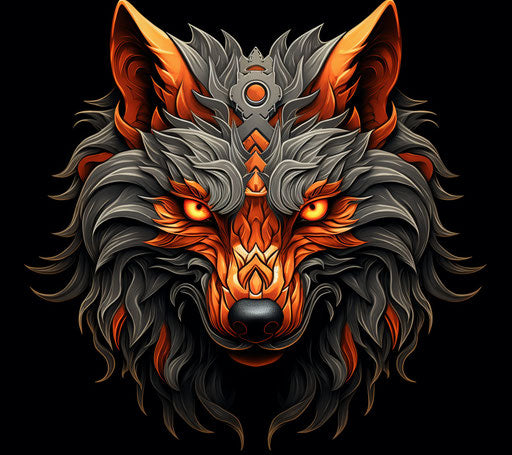 Wolf head as cartoon character design