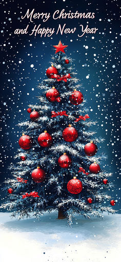 Vivid Merry Christmas And Happy New Year Celebration Art