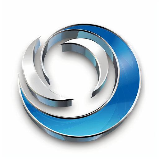 Corporate logo with clean typography and a corporate look, in a blue and silver palette