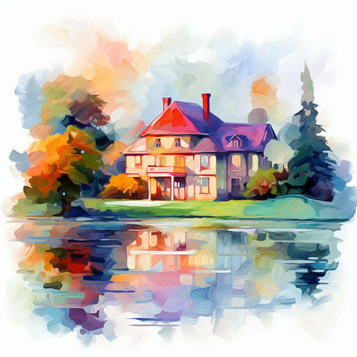 House in Impressionistic Art style