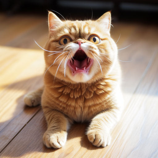 Exotic shorthair cat meowing
