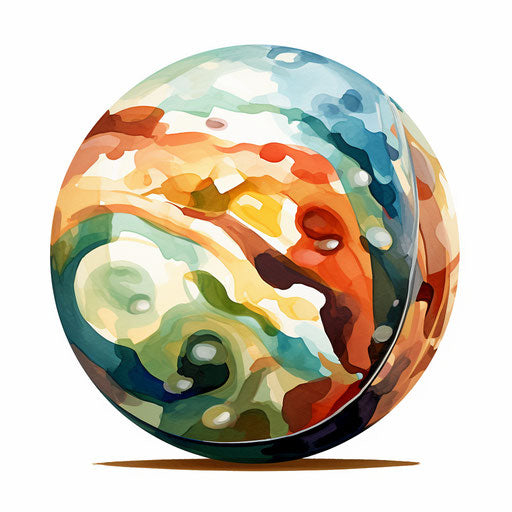 Ball clipart in the style of Impressionistic Art, on white background