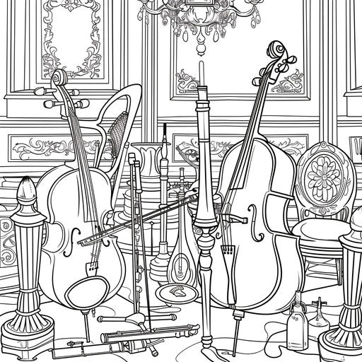 Symphony orchestra with various instruments