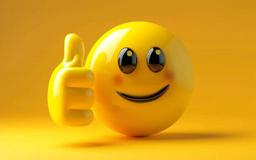 Yellow emoticon giving a thumbs up