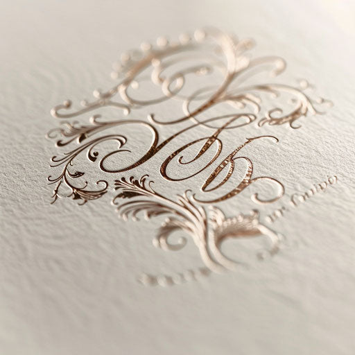 Elegant wedding logo with cursive fonts and delicate details