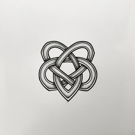 A minimalist drawing of an eternal love knot