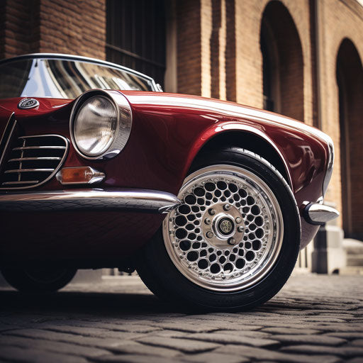 Two-seater classic modern car with alloy rims