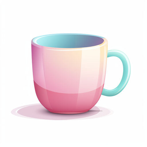 Mug illustration in the style of Pastel Colors Art, on white background