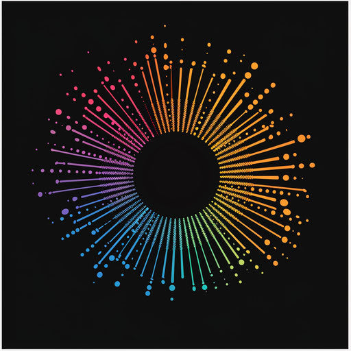 Circular logo with starburst for innovation and excitement