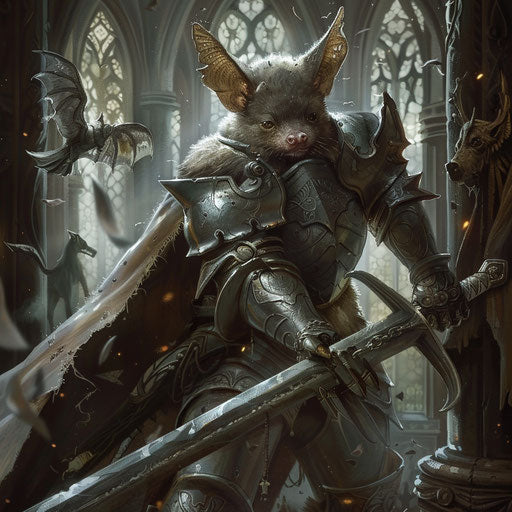 Bat in armor on quest to defeat mythical beast