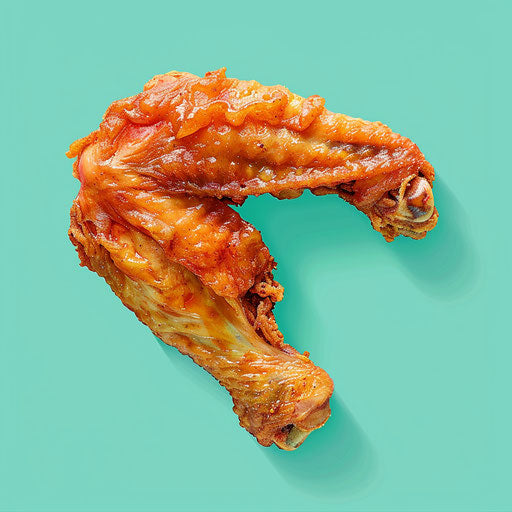 Realistic chicken wing clipart with detailed textures