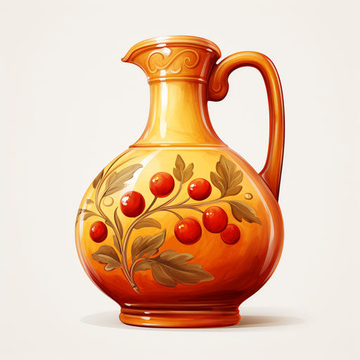 Jug clipart in the style of Oil painting, on a white background