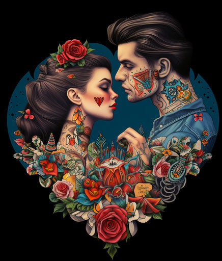 Naïve drawing inspired by faith, richly colored and humorous