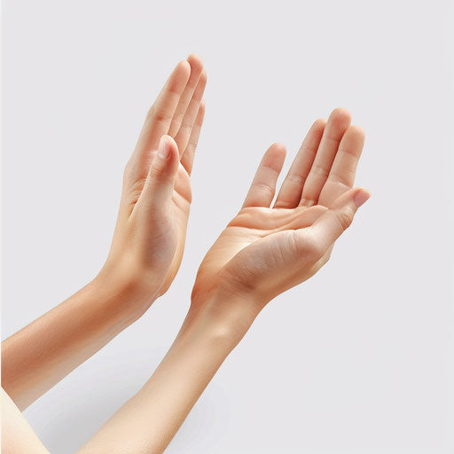 Realistic clapping hands illustration on flat white background
