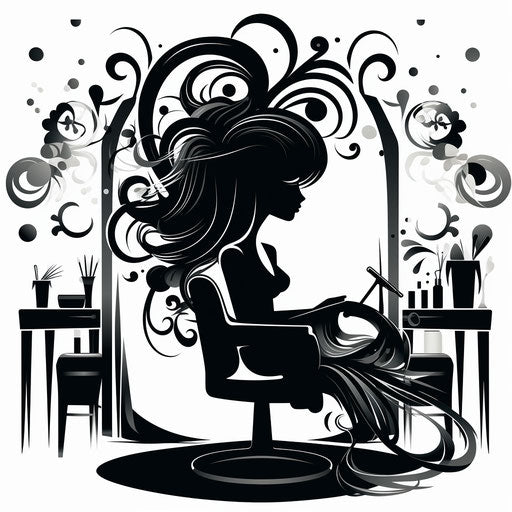 Salon clipart in the style of Chiaroscuro Art, on a white background