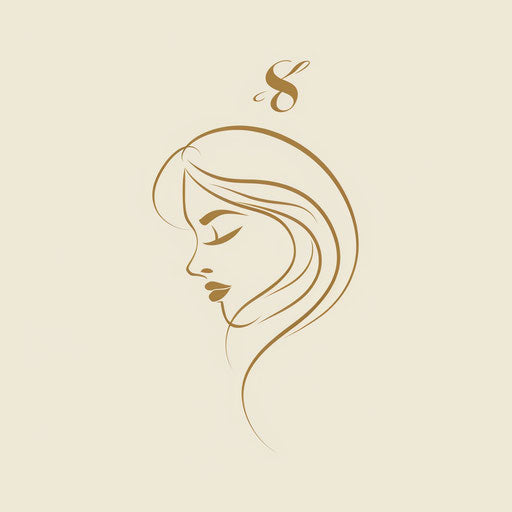 Refined beauty logo with elegant serif fonts and a cream background