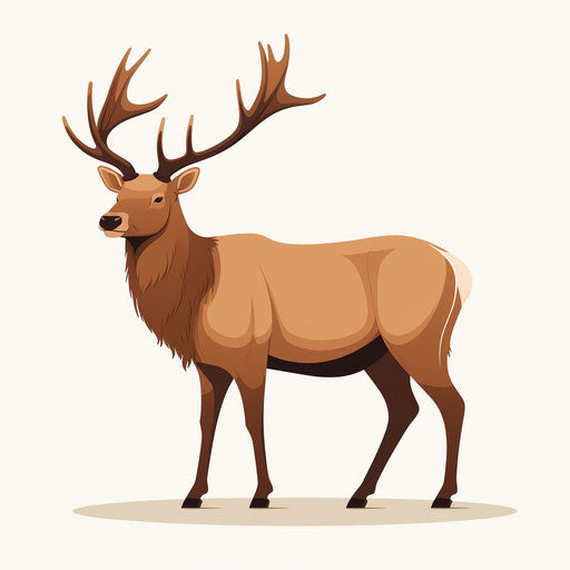 Elk clipart in Minimalist style, on white background