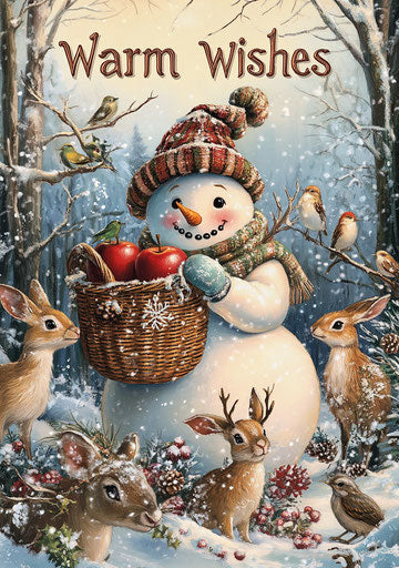 Warm wishes in the snowy forest