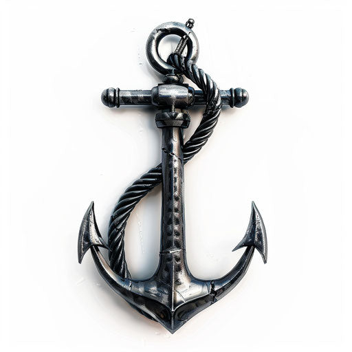 Realistic anchor clipart on flat white background