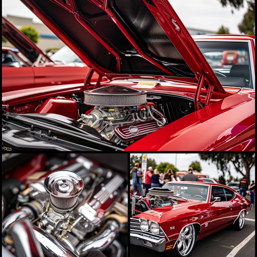 1969 Chevrolet Chevelle SS with twin-turbo setup at car event